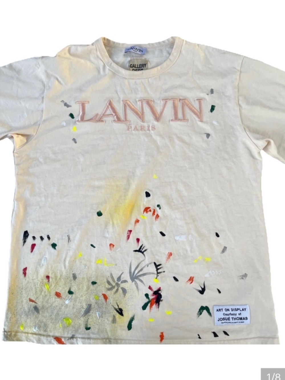 Gallery Dept x Lanvin Relaxed Hand Painted Washed T.shirt Yellow Multi Size XL